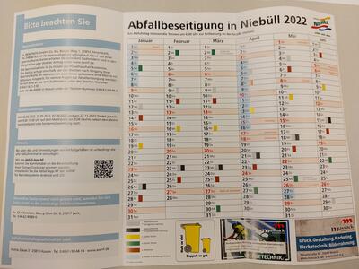 Bild vergrößern: Abfuhrkalender Niebüll 2022 (1)