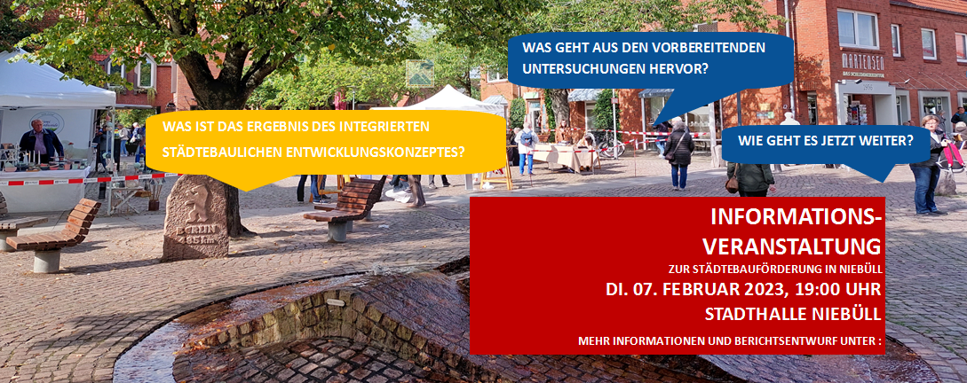 Aktuelle Infos zur Städtebauförderung in Niebüll finden Sie unter Verwaltung/Städtebauförderung